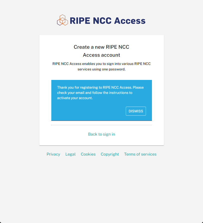 Create RIPE NCC user account